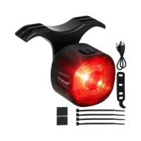 Trizand 27562 Zadní červená LED lampa na kolo, USB, 6 režimů, IP66