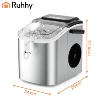Ruhhy 27709 Výrobník ledu 1,2 l, 12Kg/24h, stříbrný