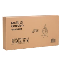 MultiGarden ESO-C748 Zavesené kreslo so stojanom a vankúšmi, nosnosť 120 kg, čierne