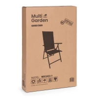 MultiGarden WR1652 Skladacie záhradné kreslo s nastaviteľným operadlom, čierne