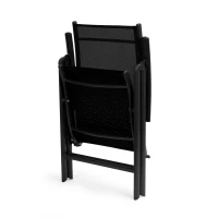 MultiGarden WR1652 Skladacie záhradné kreslo s nastaviteľným operadlom, čierne