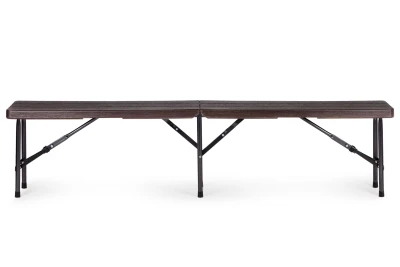 MultiGarden Skladací cateringový set, stôl 180 cm + 2 lavice, hnedá