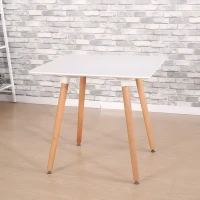 ModernHome KJSDT Dřevěný jídelní stůl čtvercový 80 x 80 cm, bílý