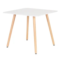 ModernHome KJSDT Dřevěný jídelní stůl čtvercový 80 x 80 cm, bílý