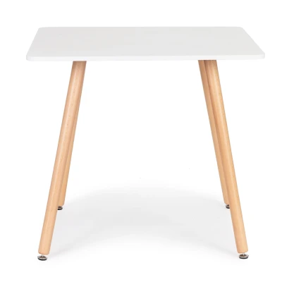 ModernHome KJSDT Dřevěný jídelní stůl čtvercový 80 x 80 cm, bílý