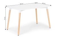 ModernHome KJSDT-01 Dřevěný jídelní stůl 120 x 60 cm, bílý