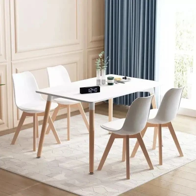 ModernHome KJSDT-01 Dřevěný jídelní stůl 120 x 60 cm, bílý
