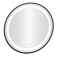 ModernHome VKM-ECO Okrúhle nástenné LED zrkadlo 60 cm, Anti-Fog, hliníkový rám, čierne