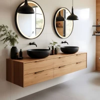 ModernHome VKM-ECO Okrúhle nástenné LED zrkadlo 80 cm, Anti-Fog, hliníkový rám, čierne