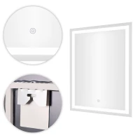 ModernHome VKM-ECO Nástenné LED zrkadlo 50 x 70 cm, 3 farby, dotykový vypínač