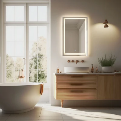 ModernHome VKM-ECO Nástenné LED zrkadlo 50 x 70 cm, 3 farby, dotykový vypínač