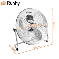 Ruhhy 27835 Stojanový ventilátor z kovu, 3 rýchlosti, 130 W, 50 cm