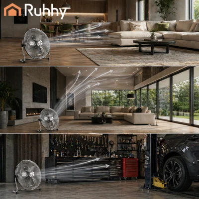 Ruhhy 27835 Stojanový ventilátor z kovu, 3 rýchlosti, 130 W, 50 cm