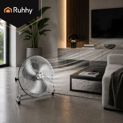 Ruhhy 27835 Stojanový ventilátor z kovu, 3 rýchlosti, 130 W, 50 cm