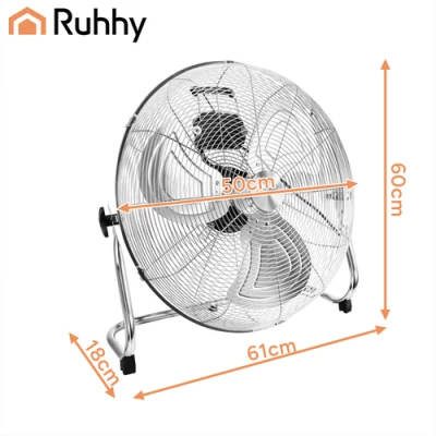 Ruhhy 27835 Stojanový ventilátor z kovu, 3 rýchlosti, 130 W, 50 cm