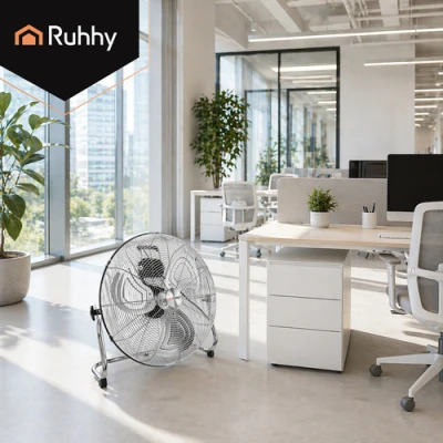 Ruhhy 27835 Stojanový ventilátor z kovu, 3 rýchlosti, 130 W, 50 cm