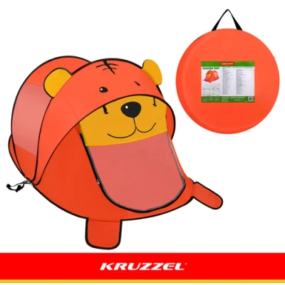 Kruzzel 27666 Detský plážový stan 180 x 95 x 82 cm, medvedík
