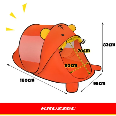 Kruzzel 27666 Detský plážový stan 180 x 95 x 82 cm, medvedík