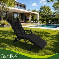Gardlov 27635 Prešívaný vankúš na záhradné ležadlo 180 x 56 x 9 cm, čierny