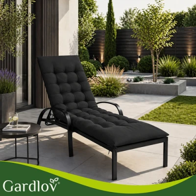Gardlov 27635 Prešívaný vankúš na záhradné ležadlo 180 x 56 x 9 cm, čierny