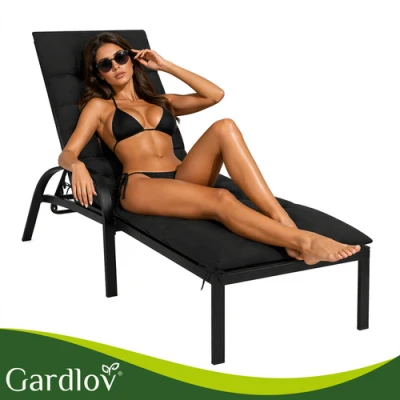 Gardlov 27635 Prešívaný vankúš na záhradné ležadlo 180 x 56 x 9 cm, čierny
