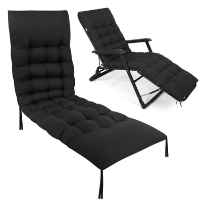 Gardlov 27635 Prešívaný vankúš na záhradné ležadlo 180 x 56 x 9 cm, čierny