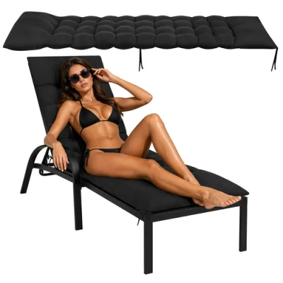 Gardlov 27635 Prešívaný vankúš na záhradné ležadlo 180 x 56 x 9 cm, čierny