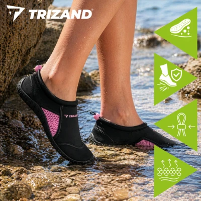 Trizand 27437 Boty do vody protiskluzové 5 mm, vel. 36, černo-růžové