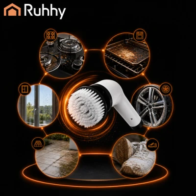 Ruhhy 27015 Elektrická čistiaca kefa 25 W, 1500 mAh, 9 nástavcov, biela