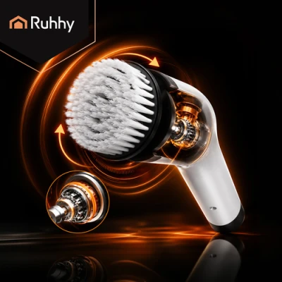 Ruhhy 27015 Elektrická čistiaca kefa 25 W, 1500 mAh, 9 nástavcov, biela