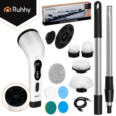 Ruhhy 27015 Elektrická čistiaca kefa 25 W, 1500 mAh, 9 nástavcov, biela