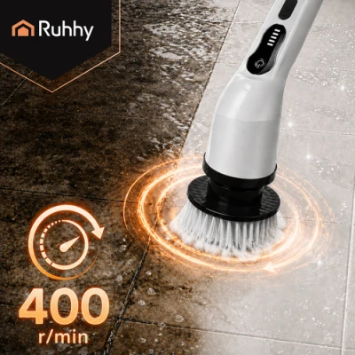 Ruhhy 27015 Elektrická čistiaca kefa 25 W, 1500 mAh, 9 nástavcov, biela