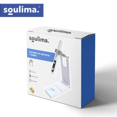 Soulima 27771 Prenosná UV LED lampa MINI 3 W s držiakom, LCD displejom a USB-C