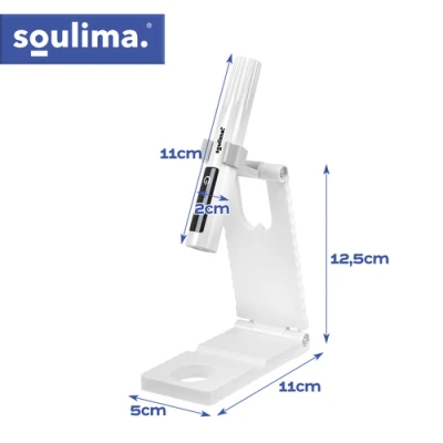 Soulima 27771 Prenosná UV LED lampa MINI 3 W s držiakom, LCD displejom a USB-C