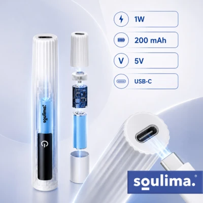 Soulima 27771 Prenosná UV LED lampa MINI 3 W s držiakom, LCD displejom a USB-C