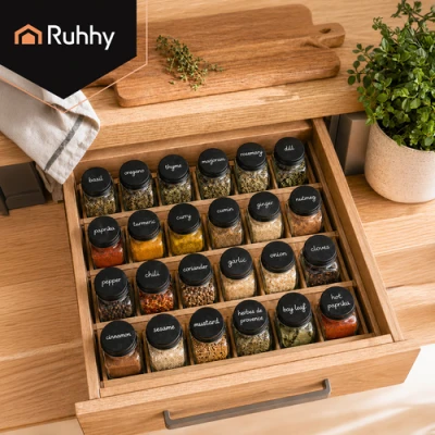 Ruhhy 27829 Sada sklenených nádobiek na korenie 120 ml, 24 ks
