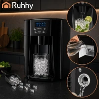 Ruhhy 27306 Výrobník ľadu 3 l, 12 kg/24 h, čierny