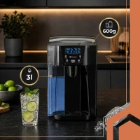 Ruhhy 27306 Výrobník ľadu 3 l, 12 kg/24 h, čierny