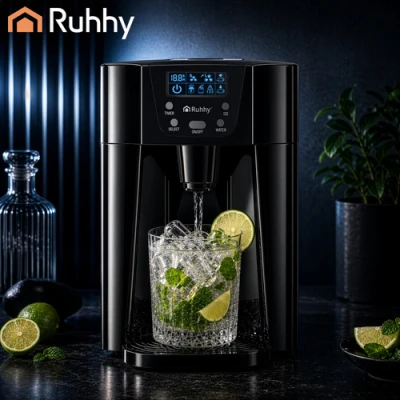 Ruhhy 27306 Výrobník ľadu 3 l, 12 kg/24 h, čierny