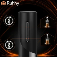 Ruhhy 27312 Automatický elektrický otvírák na víno 4 v 1, USB, černý