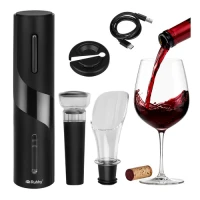 Ruhhy 27312 Automatický elektrický otvírák na víno 4 v 1, USB, černý