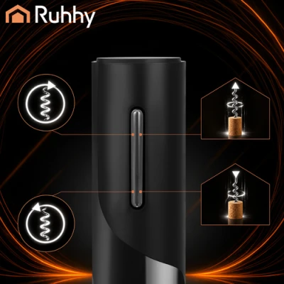 Ruhhy 27312 Automatický elektrický otvírák na víno 4 v 1, USB, černý