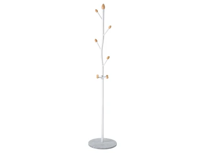 Massido MS-840 Stojanový věšák na oblečení, 9 háčků, 178 cm, bílý