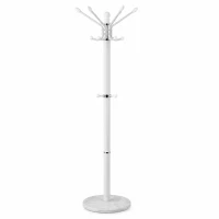 Massido MS-843 Stojanový věšák na oblečení, 16 háčků, 175 cm, bílý