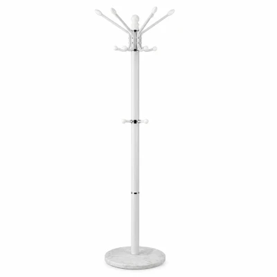 Massido MS-843 Stojanový věšák na oblečení, 16 háčků, 175 cm, bílý