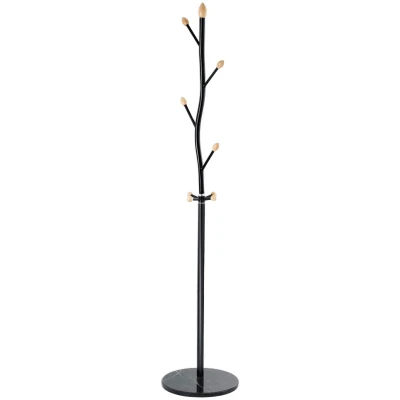 Massido MS-840 Stojanový věšák na oblečení, 9 háčků, 178 cm, černý