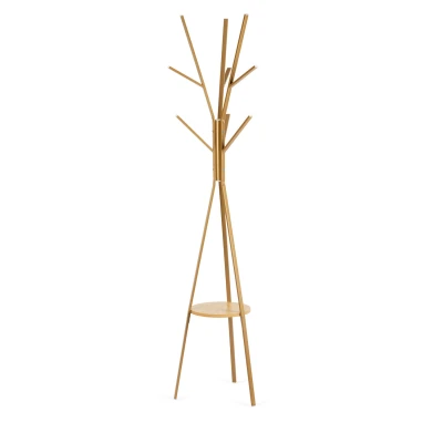Massido MS-869 Stojanový věšák na oblečení, 12 háčků, 181 cm, zlatý
