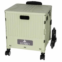 LUARO KX2786 Nákupní vozík skládací s víkem, 8 kol, 32 l