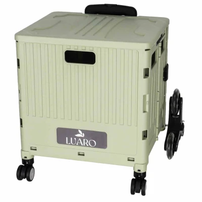 LUARO KX2786 Nákupní vozík skládací s víkem, 8 kol, 32 l