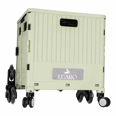LUARO KX2786 Nákupní vozík skládací s víkem, 8 kol, 32 l